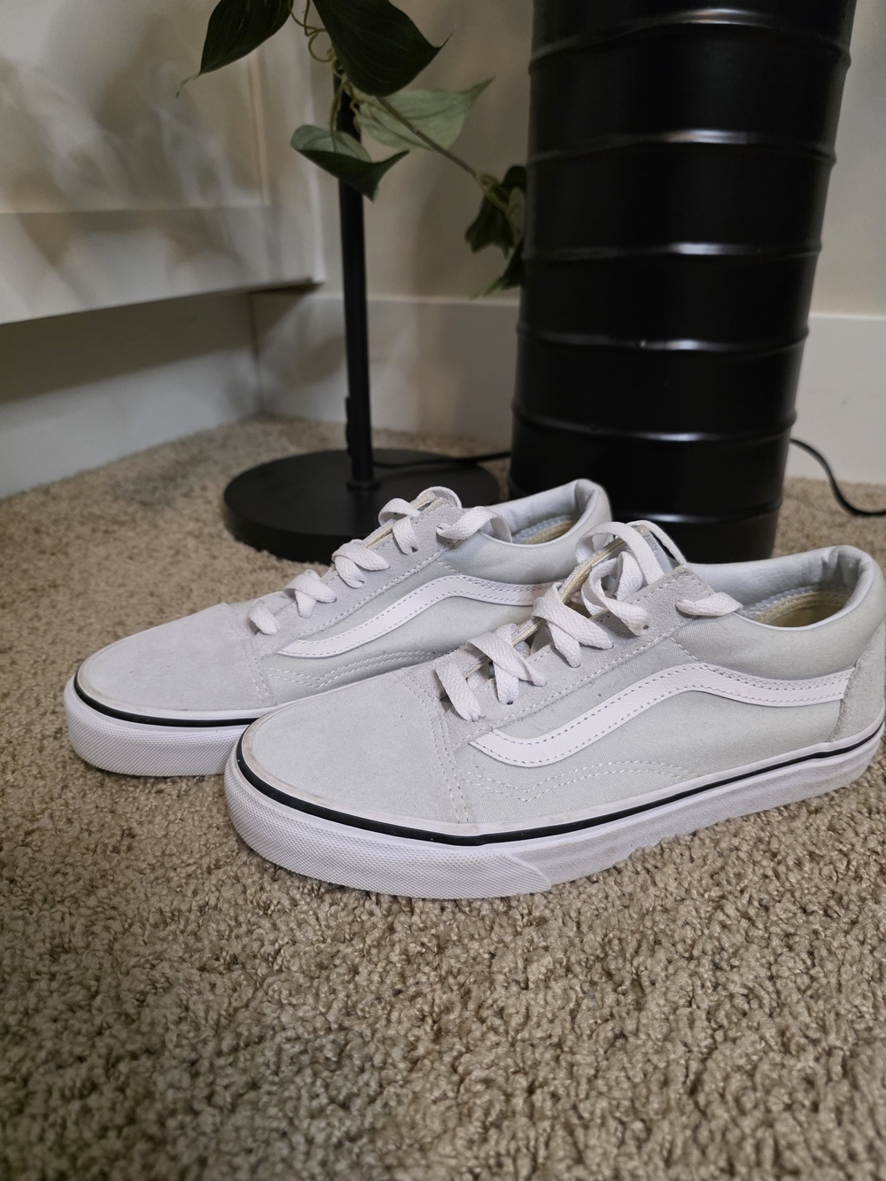 Vans Classic Low-Top Sneakers with White Stripe - Light Gray